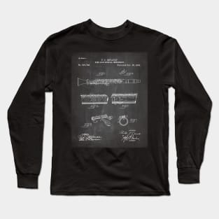 Clarinet Patent - Musician Classical Music Art - Black Chalkboard Long Sleeve T-Shirt